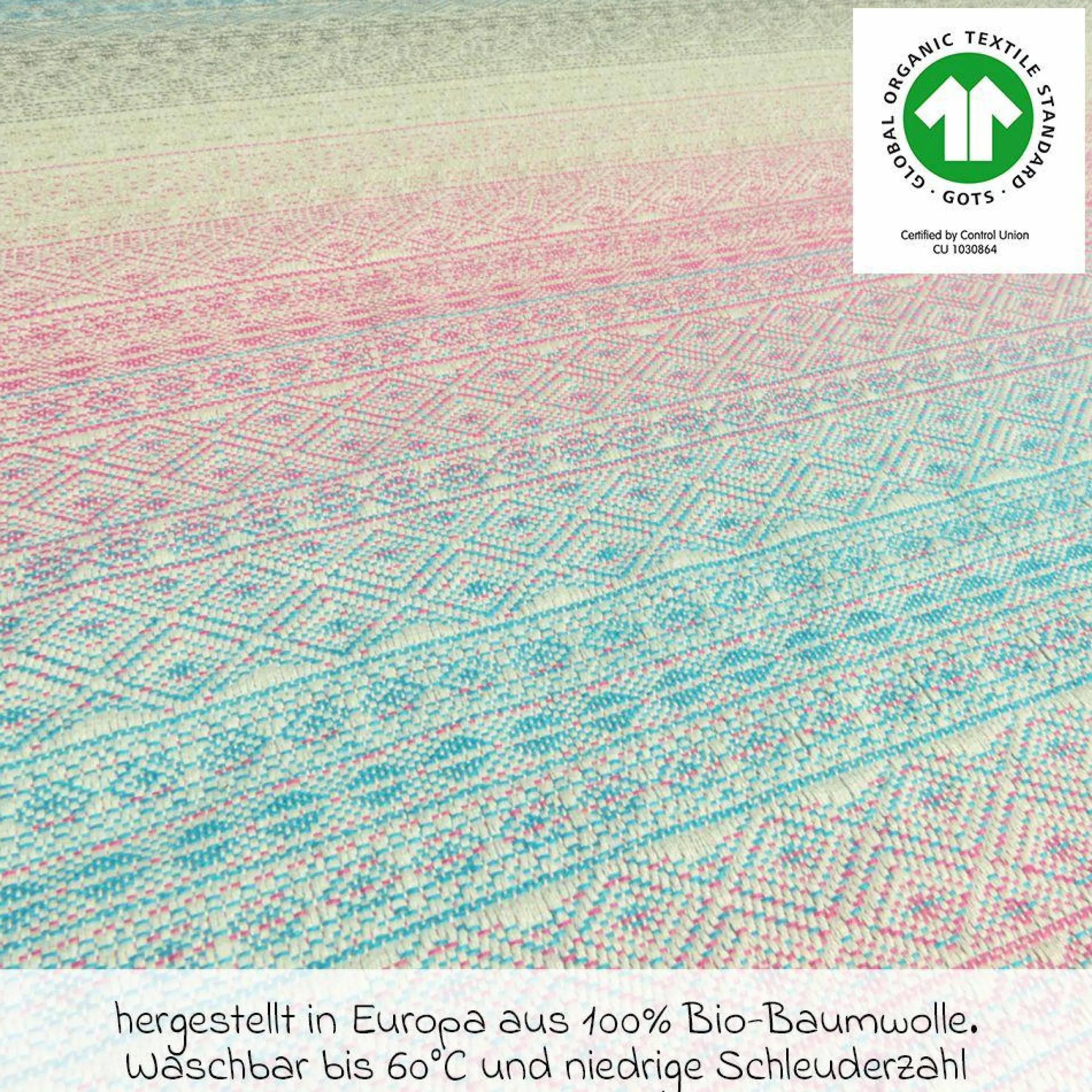 Babytragetuch ab Geburt - 3,5 kg - 20 kg - Anhock-Spreiz-Haltung, Bauch-, Rücken- und Hüfttrageweise, 100 % kbA-Baumwolle 68 x 470 cm - Prima - Pastell