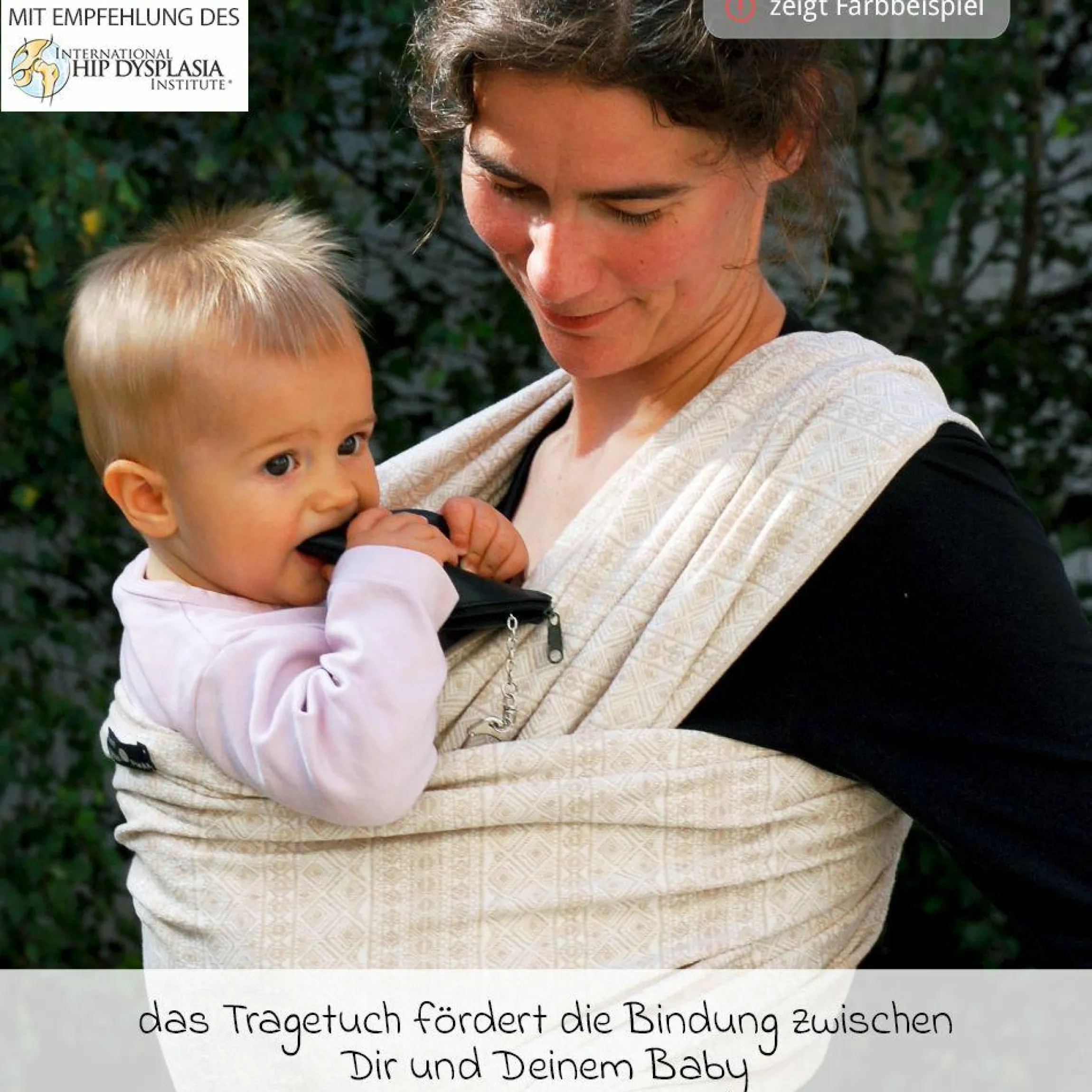 Babytragetuch ab Geburt - 3,5 kg - 20 kg - Anhock-Spreiz-Haltung, Bauch-, Rücken- und Hüfttrageweise, 100 % kbA-Baumwolle 68 x 520 cm - Prima - Pastell