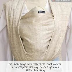Babytragetuch ab Geburt - 3,5 kg - 20 kg - Anhock-Spreiz-Haltung, Bauch-, Rücken- und Hüfttrageweise, 100 % kbA-Baumwolle 68 x 520 cm - Prima - Pastell