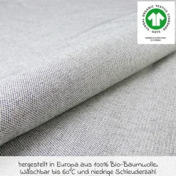 Babytragetuch ab Geburt - 3,5 kg - 20 kg - Anhock-Spreiz-Haltung, Bauch-, Rücken- und Hüfttrageweise, 100 % kbA-Baumwolle 68 x 520 cm - Silber