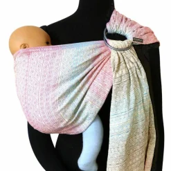 Babytragetuch DidySling ab Geburt - 3,5 kg - 20 kg - Anhock-Spreiz-Haltung, Bauch-, Rücken- und Hüfttrageweise, 100 % kbA-Baumwolle - Prima - Aurora