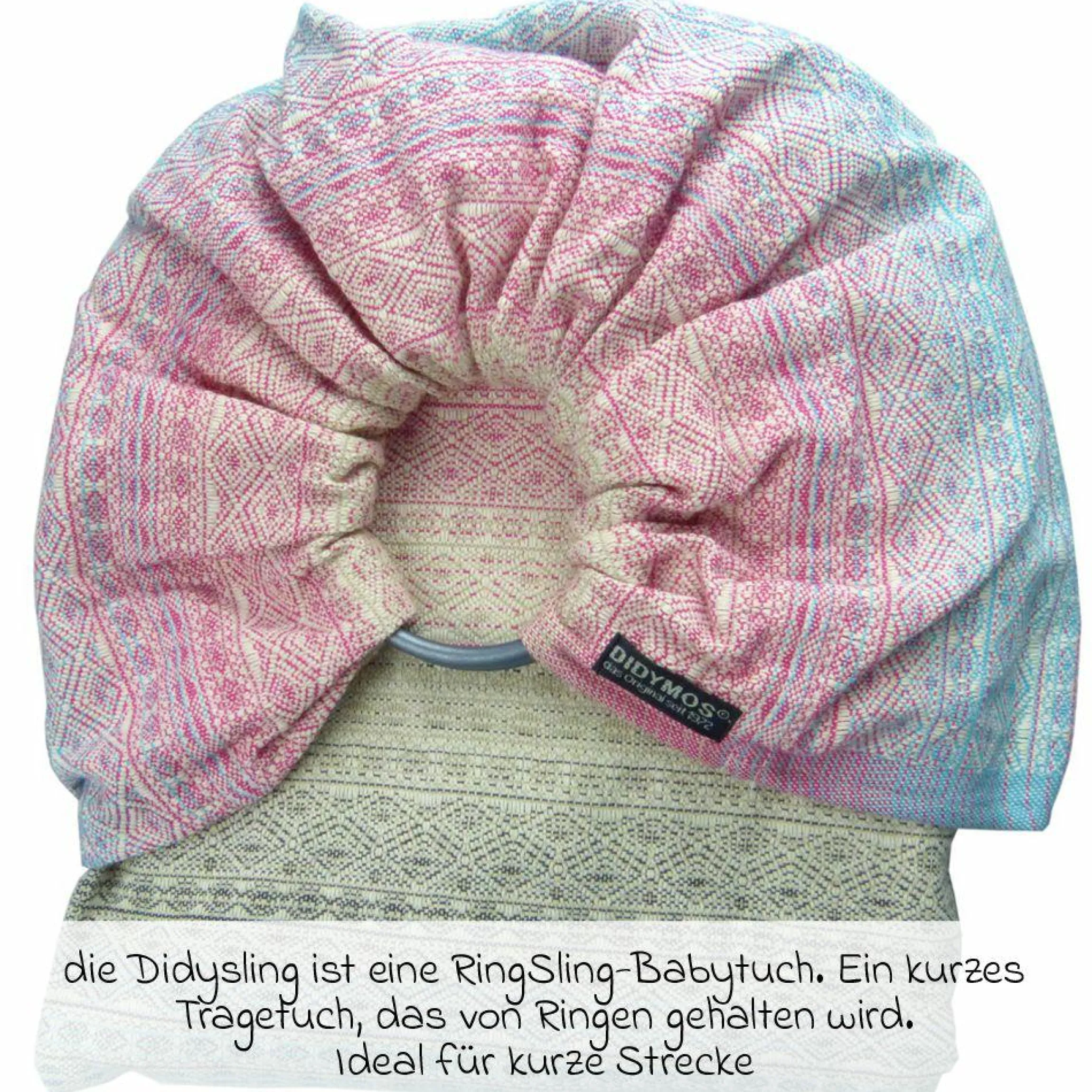 Babytragetuch DidySling ab Geburt - 3,5 kg - 20 kg - Anhock-Spreiz-Haltung, Bauch-, Rücken- und Hüfttrageweise, 100 % kbA-Baumwolle - Prima - Aurora