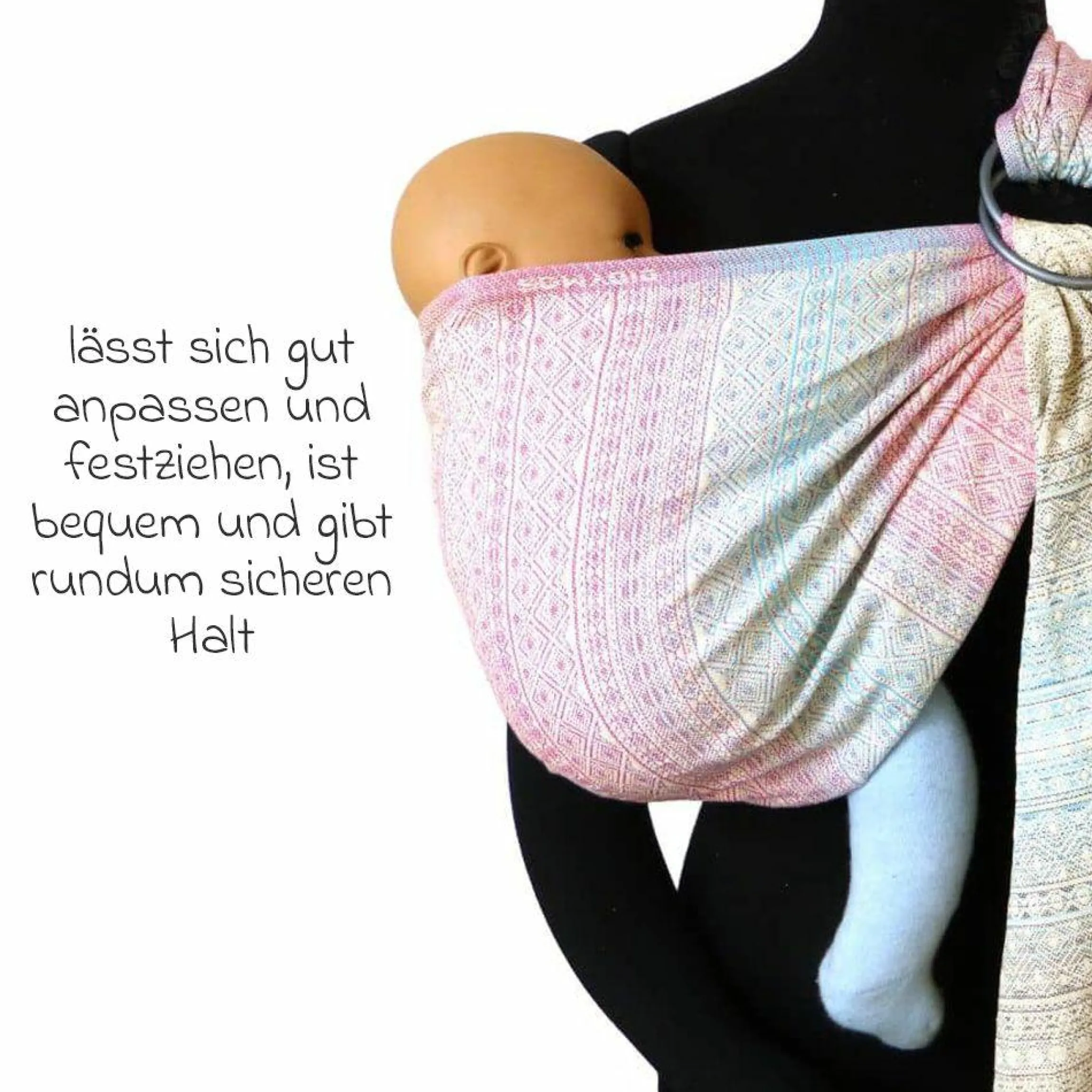 Babytragetuch DidySling ab Geburt - 3,5 kg - 20 kg - Anhock-Spreiz-Haltung, Bauch-, Rücken- und Hüfttrageweise, 100 % kbA-Baumwolle - Prima - Aurora