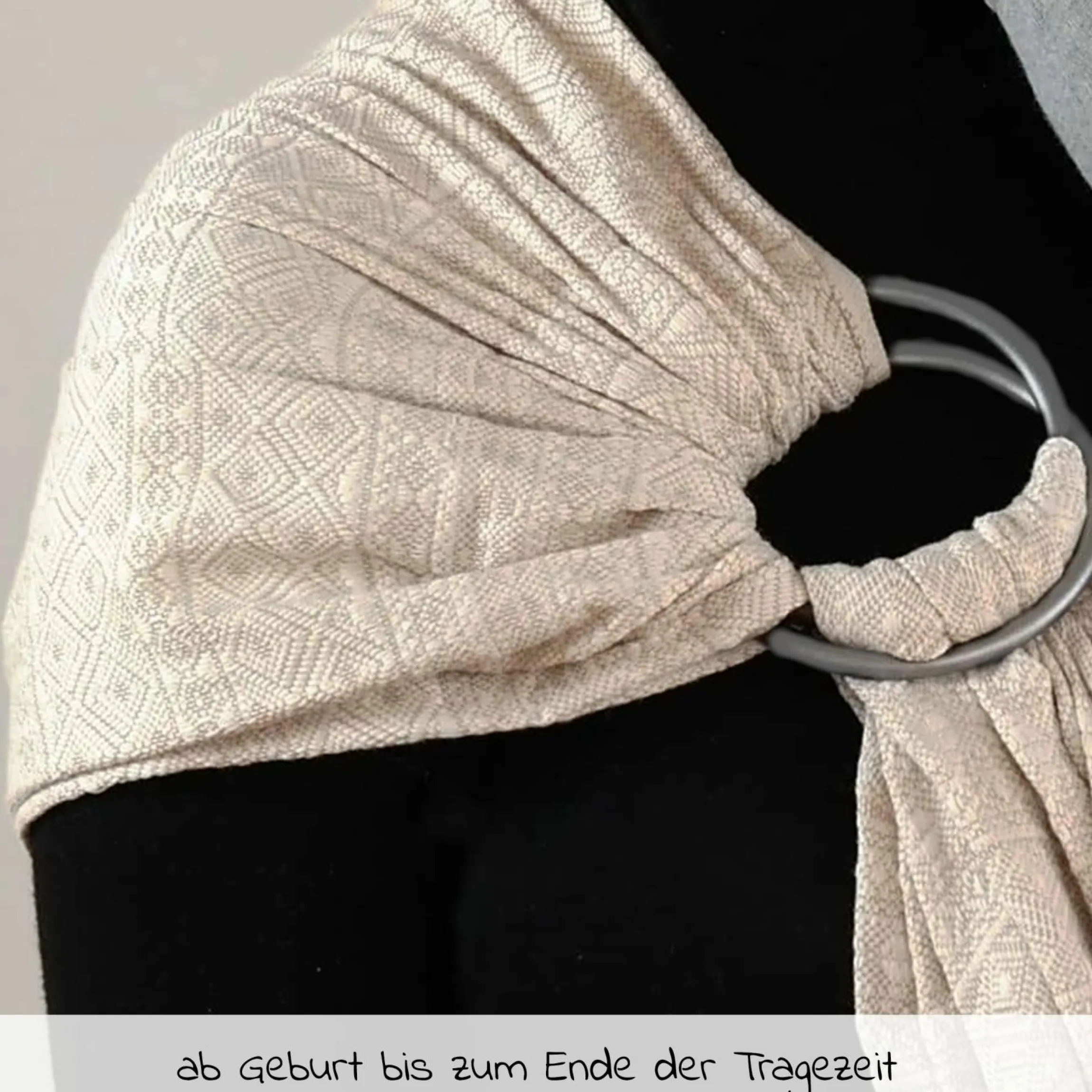 Babytragetuch DidySling ab Geburt - 3,5 kg - 20 kg - Anhock-Spreiz-Haltung, Bauch-, Rücken- und Hüfttrageweise, 100 % kbA-Baumwolle - Prima - Natur
