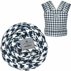 Babytragetuch Sling elastisch 510 x 60 cm für Neugeborene ab 3,5 kg - 15 kg aus 100% Bio-Baumwolle - Bellybutton - PepitaNavy