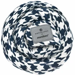 Babytragetuch Sling elastisch 510 x 60 cm für Neugeborene ab 3,5 kg - 15 kg aus 100% Bio-Baumwolle - Bellybutton - PepitaNavy