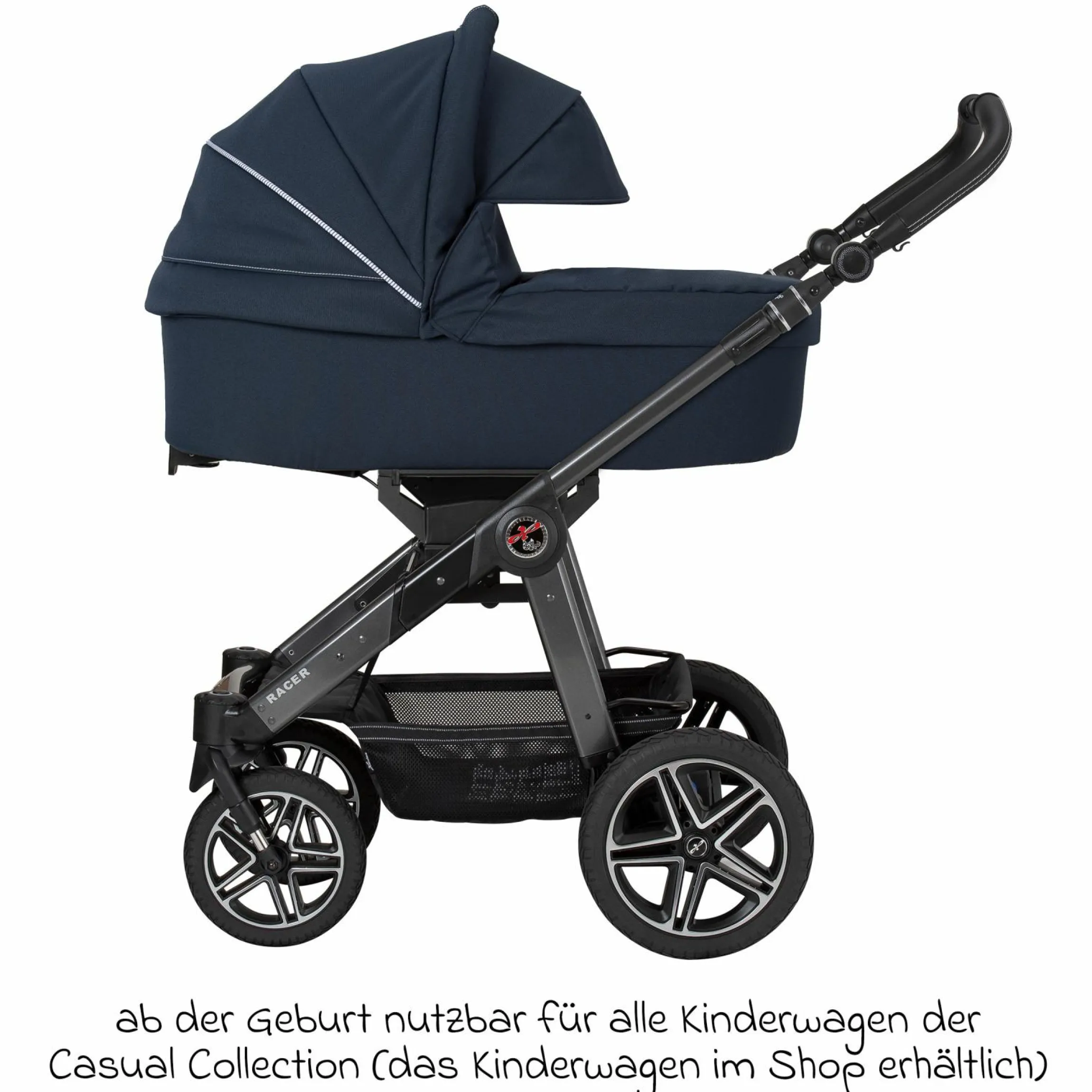 Babywanne / Falttasche Trend inkl. Windschutz & Softline Matratze für alle GTS-Modelle - Navy Stripes - Kollektion 2024