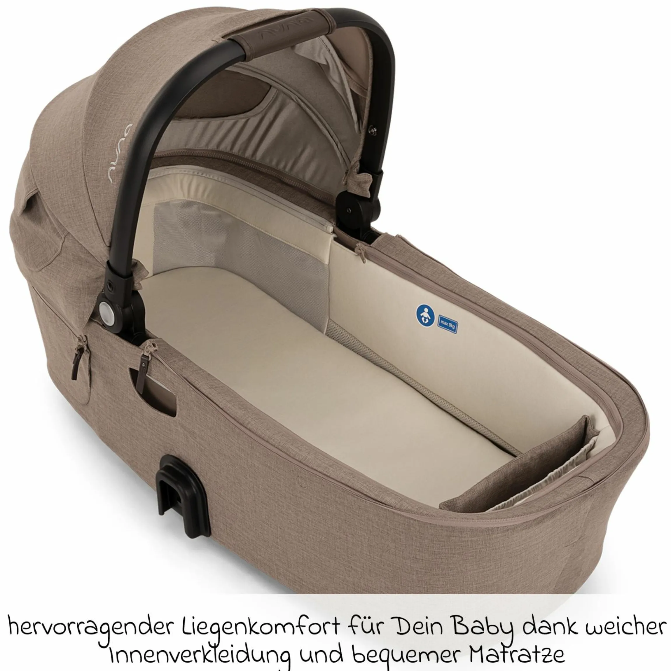 Babywanne DEMI next faltbar ab Geburt bis 9 Monate mit Sichtschutz, Belüftungsfenster inkl. Matratze & Regenschutz - Cedar - Kollektion 2025