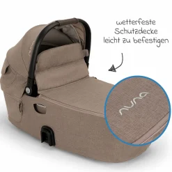 Babywanne DEMI next faltbar ab Geburt bis 9 Monate mit Sichtschutz, Belüftungsfenster inkl. Matratze & Regenschutz - Cedar - Kollektion 2025