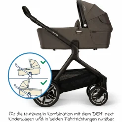 Babywanne DEMI next faltbar ab Geburt bis 9 Monate mit Sichtschutz, Belüftungsfenster inkl. Matratze & Regenschutz - Thunder - Kollektion 2025
