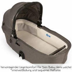 Babywanne DEMI next faltbar ab Geburt bis 9 Monate mit Sichtschutz, Belüftungsfenster inkl. Matratze & Regenschutz - Thunder - Kollektion 2025