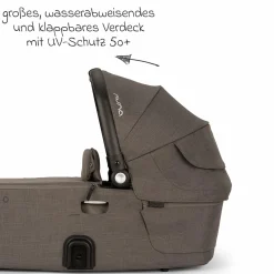 Babywanne DEMI next faltbar ab Geburt bis 9 Monate mit Sichtschutz, Belüftungsfenster inkl. Matratze & Regenschutz - Thunder - Kollektion 2025