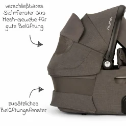 Babywanne DEMI next faltbar ab Geburt bis 9 Monate mit Sichtschutz, Belüftungsfenster inkl. Matratze & Regenschutz - Thunder - Kollektion 2025