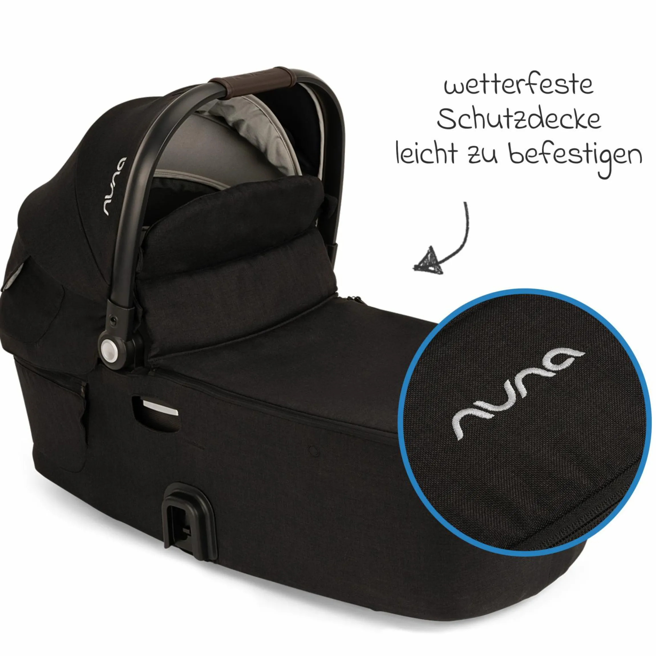 Babywanne DEMI next faltbar ab Geburt bis 9 Monate mit Sichtschutz, Belüftungsfenster inkl. Matratze & Regenschutz - Caviar - Kollektion 2025