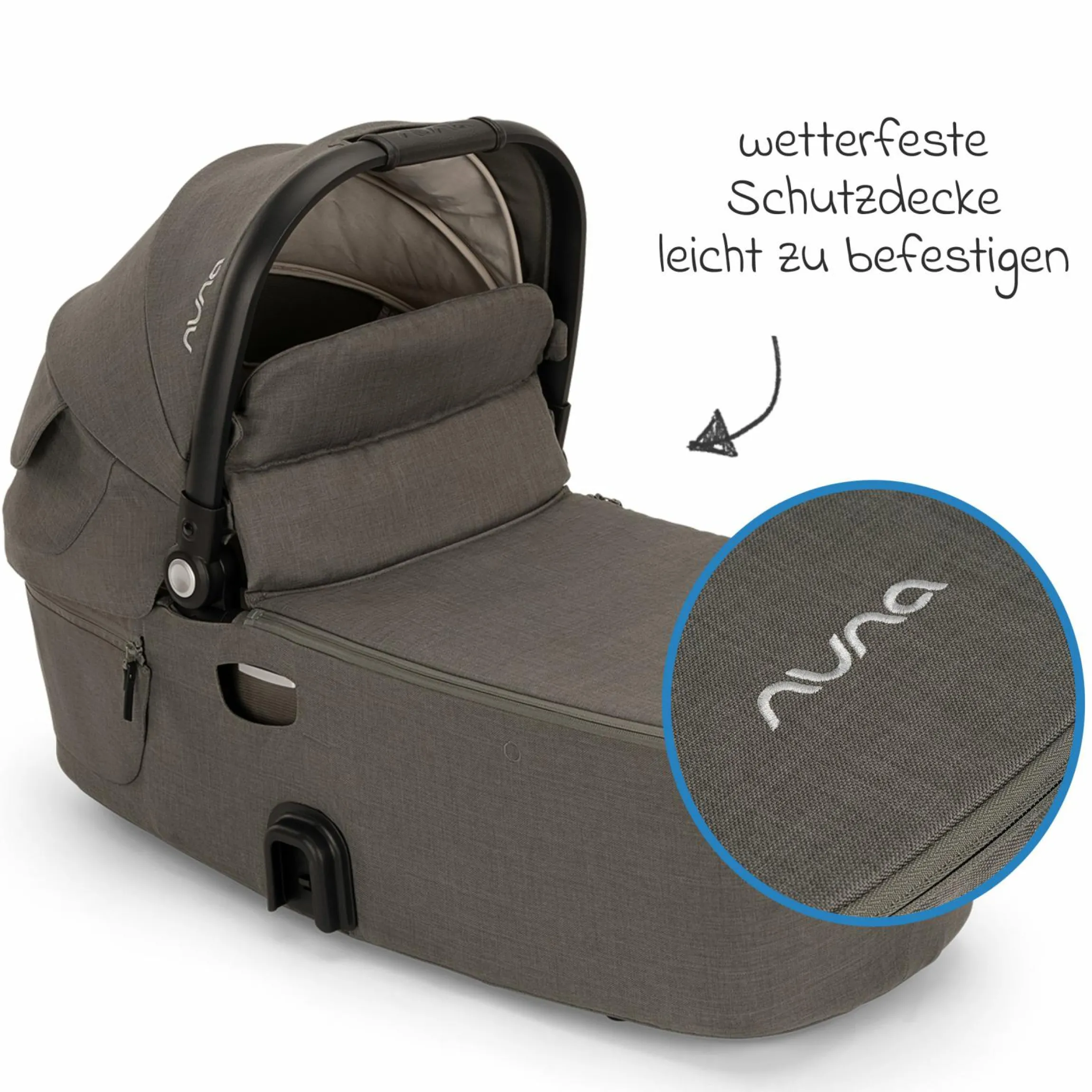 Babywanne DEMI next faltbar ab Geburt bis 9 Monate mit Sichtschutz, Belüftungsfenster inkl. Matratze & Regenschutz - Granite - Kollektion 2025