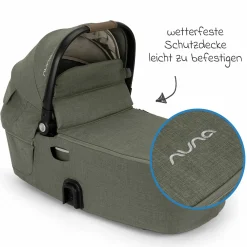 Babywanne DEMI next faltbar ab Geburt bis 9 Monate mit Sichtschutz, Belüftungsfenster inkl. Matratze & Regenschutz - Pine - Kollektion 2025