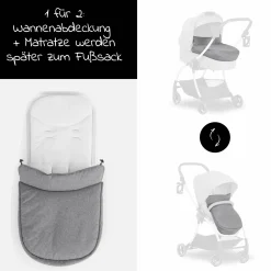 Babywanne für Buggy Colibri - Melange Grey