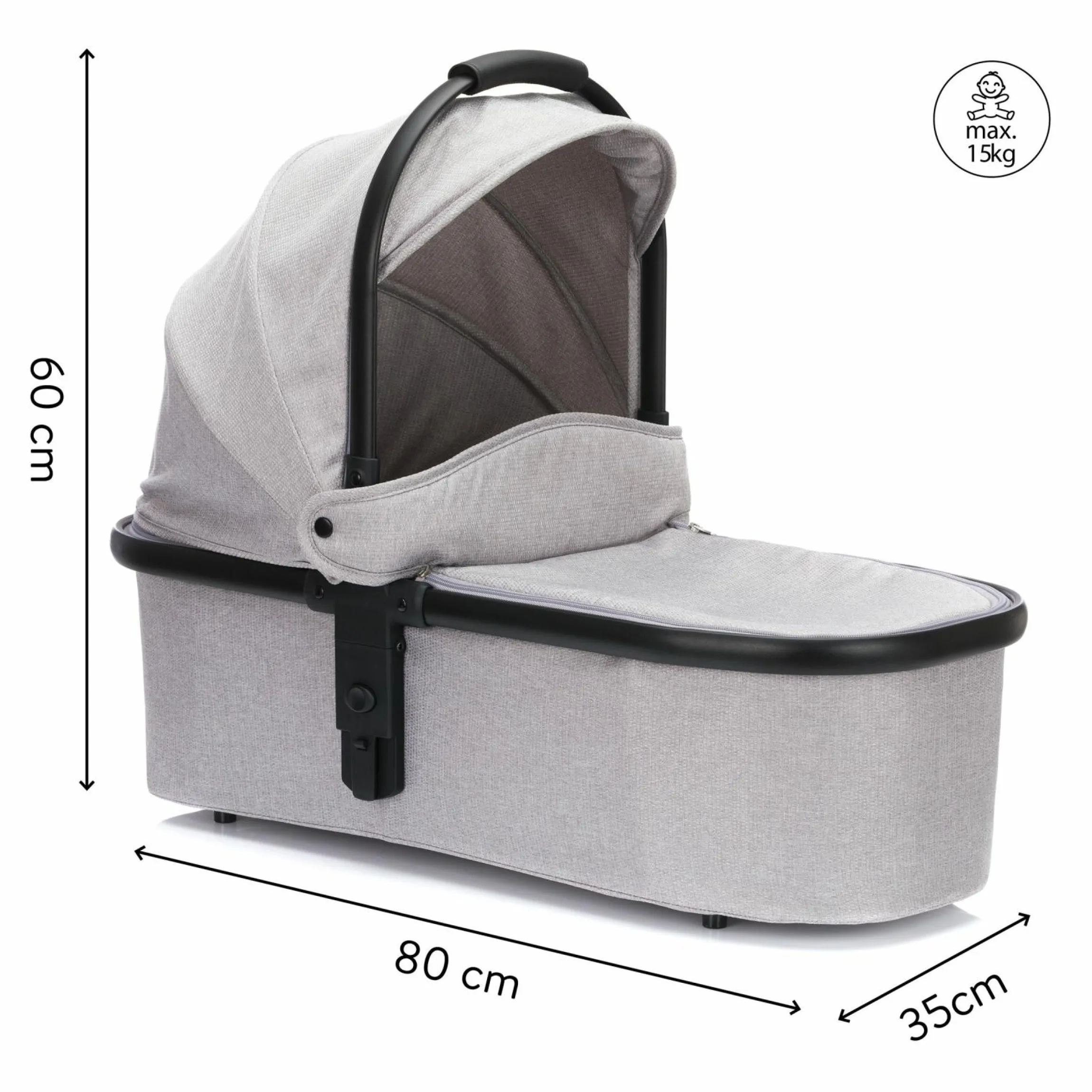 Babywanne für Zwillingswagen Duette - Grau