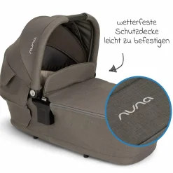 Babywanne LYTL faltbar für TRIV next, SWIV, TRVL ab Geburt bis 9 Monate mit Sichtschutz, Belüftungsfenster inkl. Matratze & Regenschutz - Granite