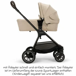 Babywanne LYTL faltbar für TRIV next, SWIV, TRVL ab Geburt bis 9 Monate mit Sichtschutz, Belüftungsfenster inkl. Matratze & Regenschutz - Biscotti - Kollektion 2025