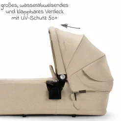 Babywanne LYTL faltbar für TRIV next, SWIV, TRVL ab Geburt bis 9 Monate mit Sichtschutz, Belüftungsfenster inkl. Matratze & Regenschutz - Biscotti - Kollektion 2025