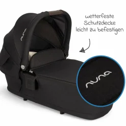 Babywanne LYTL faltbar für TRIV next, SWIV, TRVL ab Geburt bis 9 Monate mit Sichtschutz, Belüftungsfenster inkl. Matratze & Regenschutz - Caviar - Kollektion 2025