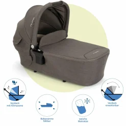 Babywanne LYTL faltbar für TRIV next, SWIV, TRVL ab Geburt bis 9 Monate mit Sichtschutz, Belüftungsfenster inkl. Matratze & Regenschutz - Thunder - Kollektion 2025