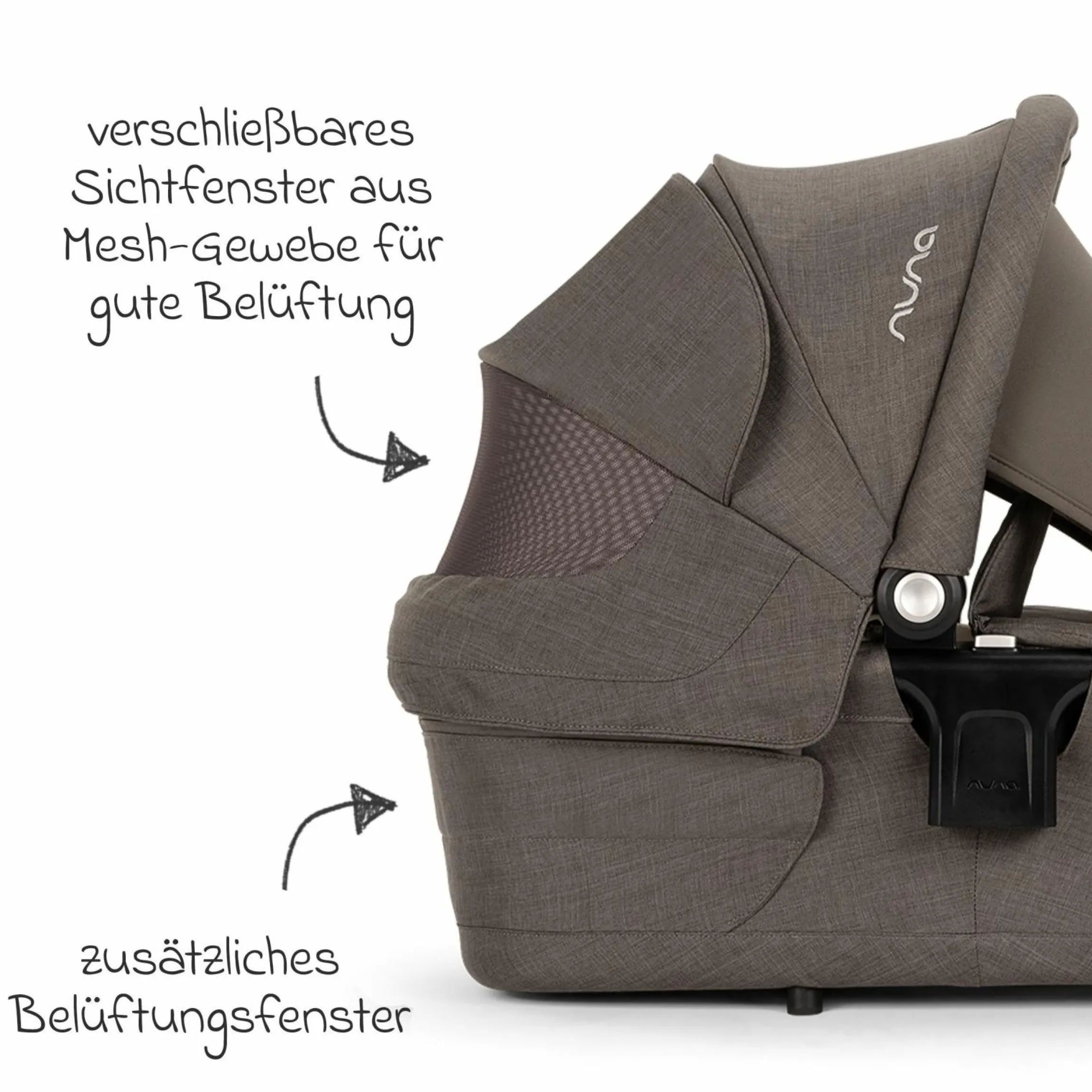 Babywanne LYTL faltbar für TRIV next, SWIV, TRVL ab Geburt bis 9 Monate mit Sichtschutz, Belüftungsfenster inkl. Matratze & Regenschutz - Thunder - Kollektion 2025