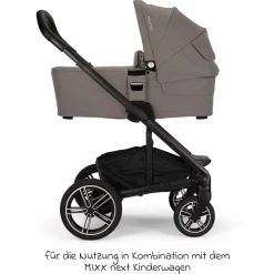 Babywanne MIXX next ab Geburt bis 9 Monate mit Sichtschutz, Belüftungsfenster inkl. Matratze & Regenschutz - Granite - Kollektion 2025