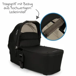 Babywanne MIXX next ab Geburt bis 9 Monate mit Sichtschutz, Belüftungsfenster inkl. Matratze & Regenschutz - Caviar - Kollektion 2025