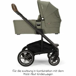 Babywanne MIXX next ab Geburt bis 9 Monate mit Sichtschutz, Belüftungsfenster inkl. Matratze & Regenschutz - Pine - Kollektion 2025