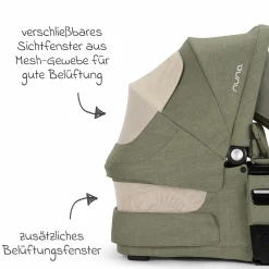 Babywanne MIXX next ab Geburt bis 9 Monate mit Sichtschutz, Belüftungsfenster inkl. Matratze & Regenschutz - Pine - Kollektion 2025
