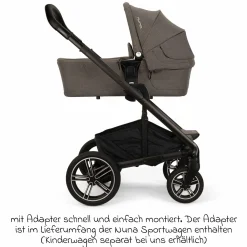 Babywanne MIXX next ab Geburt bis 9 Monate mit Sichtschutz, Belüftungsfenster inkl. Matratze & Regenschutz - Thunder - Kollektion 2025
