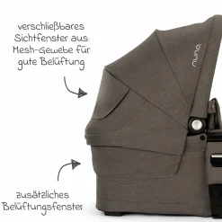 Babywanne MIXX next ab Geburt bis 9 Monate mit Sichtschutz, Belüftungsfenster inkl. Matratze & Regenschutz - Thunder - Kollektion 2025