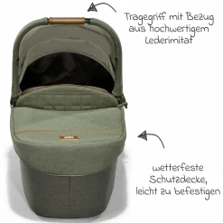 Babywanne Ramble XL ab Geburt - 9 Monate für Vinca, Aeria, Finiti, Parcel inkl. Regenschutz & Windschutz - Signature - Pine
