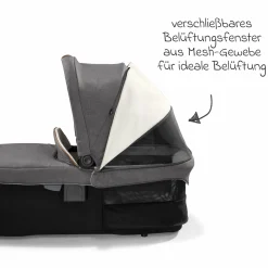 Babywanne Ramble XL ab Geburt - 9 Monate für Vinca, Aeria, Finiti, Parcel inkl. Regenschutz & Windschutz - Signature - Carbon