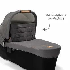 Babywanne Ramble XL ab Geburt - 9 Monate für Vinca, Aeria, Finiti, Parcel inkl. Regenschutz & Windschutz - Signature - Carbon