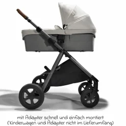 Babywanne Ramble XL ab Geburt - 9 Monate für Vinca, Aeria, Finiti, Parcel inkl. Regenschutz & Windschutz - Signature - Oyster