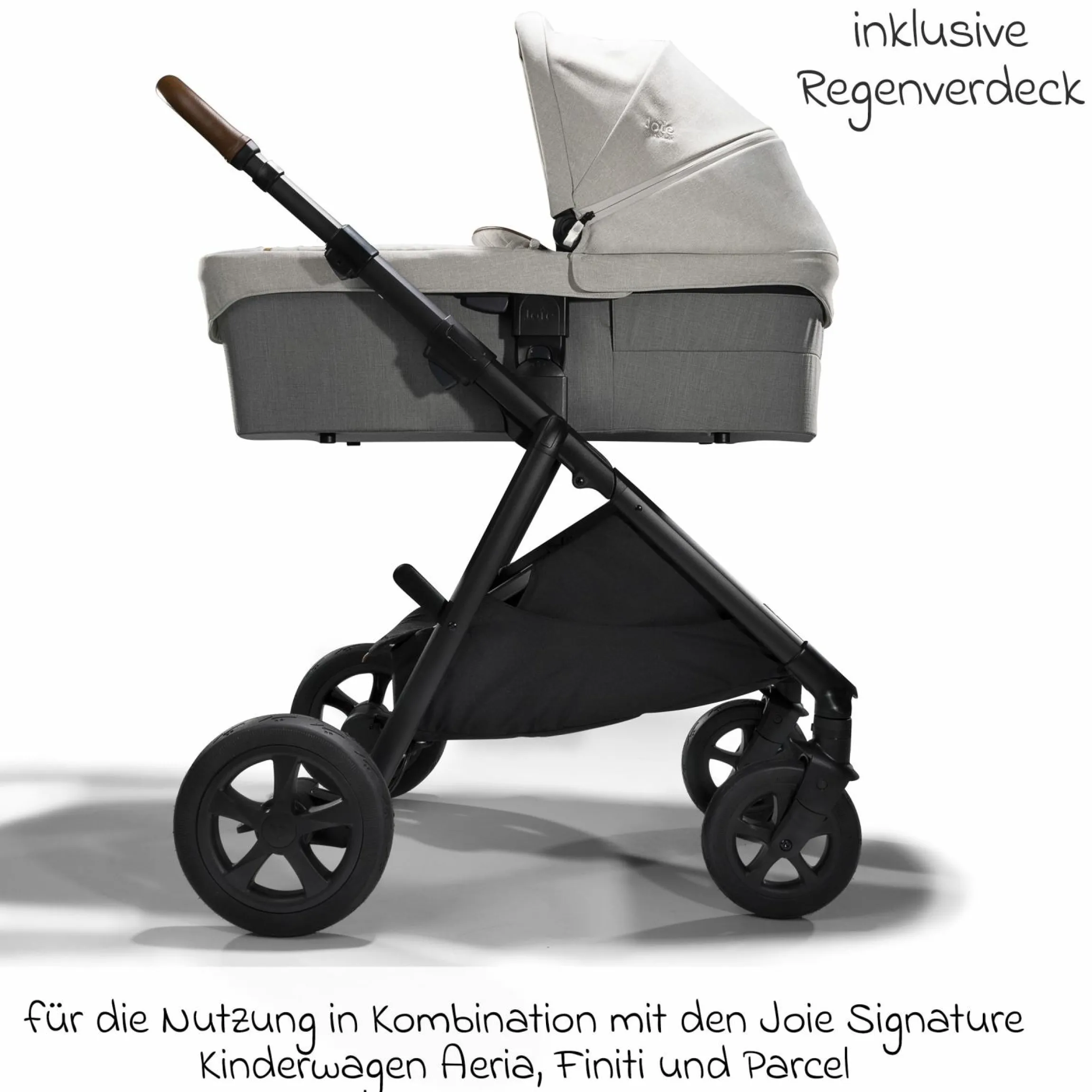 Babywanne Ramble XL ab Geburt - 9 Monate für Vinca, Aeria, Finiti, Parcel inkl. Regenschutz & Windschutz - Signature - Oyster