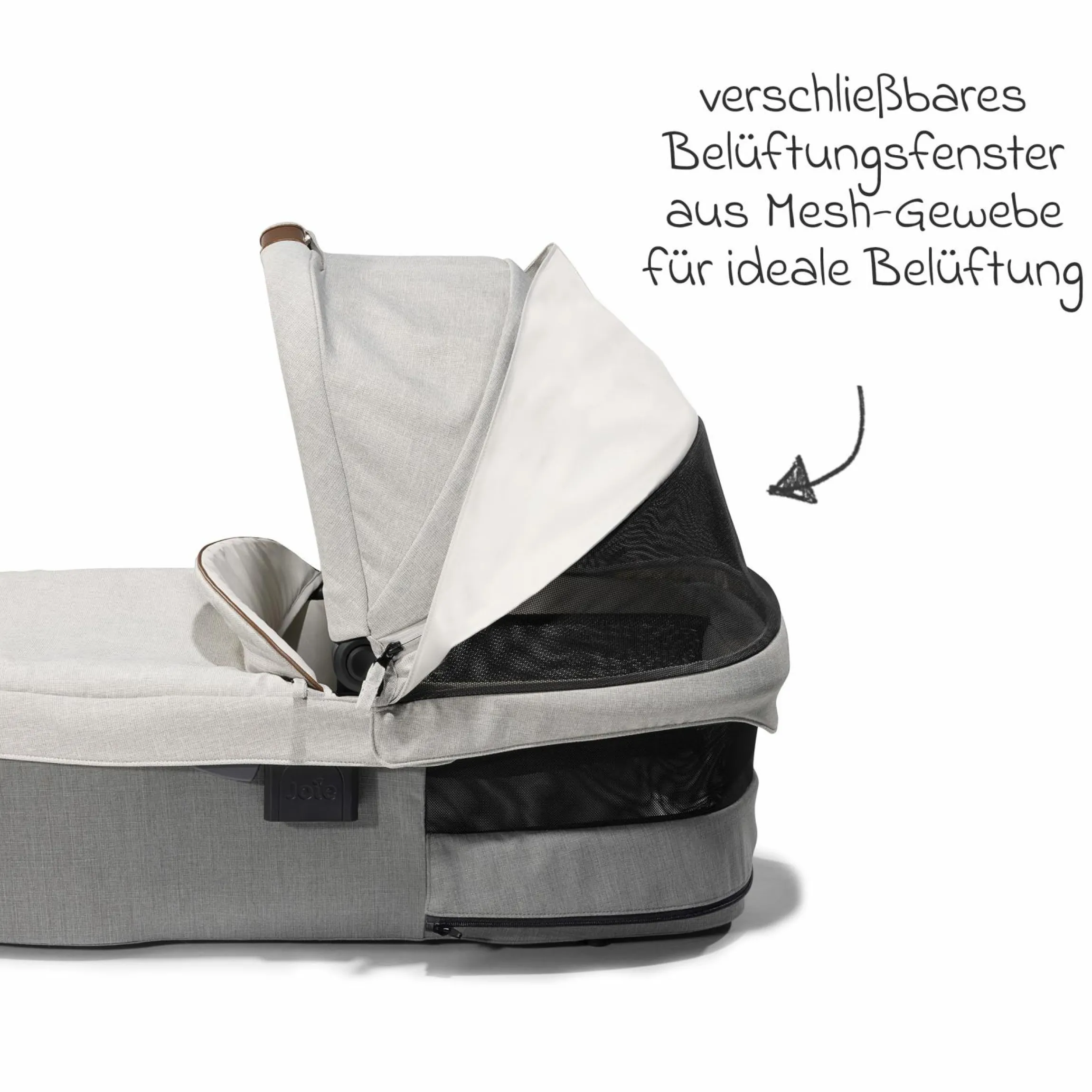 Babywanne Ramble XL ab Geburt - 9 Monate für Vinca, Aeria, Finiti, Parcel inkl. Regenschutz & Windschutz - Signature - Oyster