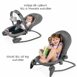 Babywippe Hoppla - Moon Grey