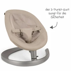 Babywippe LEAF grow ab Geburt - 60 kg inkl. Spielbügel mit 3 Spielfiguren - Biscotti - Kollektion 2025