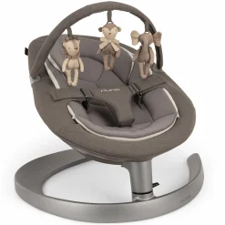 Babywippe LEAF grow ab Geburt - 60 kg inkl. Spielbügel mit 3 Spielfiguren - Granite - Kollektion 2025