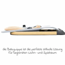 Babywippe Rocker mit 3 verstellbaren Positionen und Spielbügel mit Plüschfigur - Grau Beige