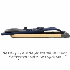 Babywippe Rocker mit 3 verstellbaren Positionen und Spielbügel mit Plüschfigur - Marine Grau