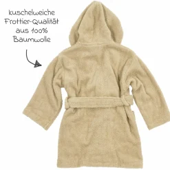 Bademantel Frottee - Sand - Gr. 86/92