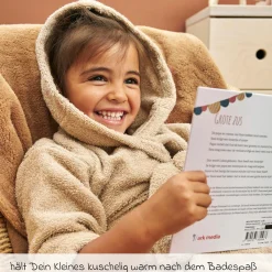 Bademantel Frottee - Sand - Gr. 86/92