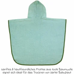 Bade-Poncho 75 x 60 cm - Stickerei Ente - Mint