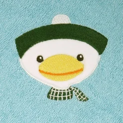 Bade-Poncho 75 x 60 cm - Stickerei Ente - Mint