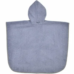 Bade-Poncho 75 x 60 cm - Stickerei Seehund - Grau Hellgrau